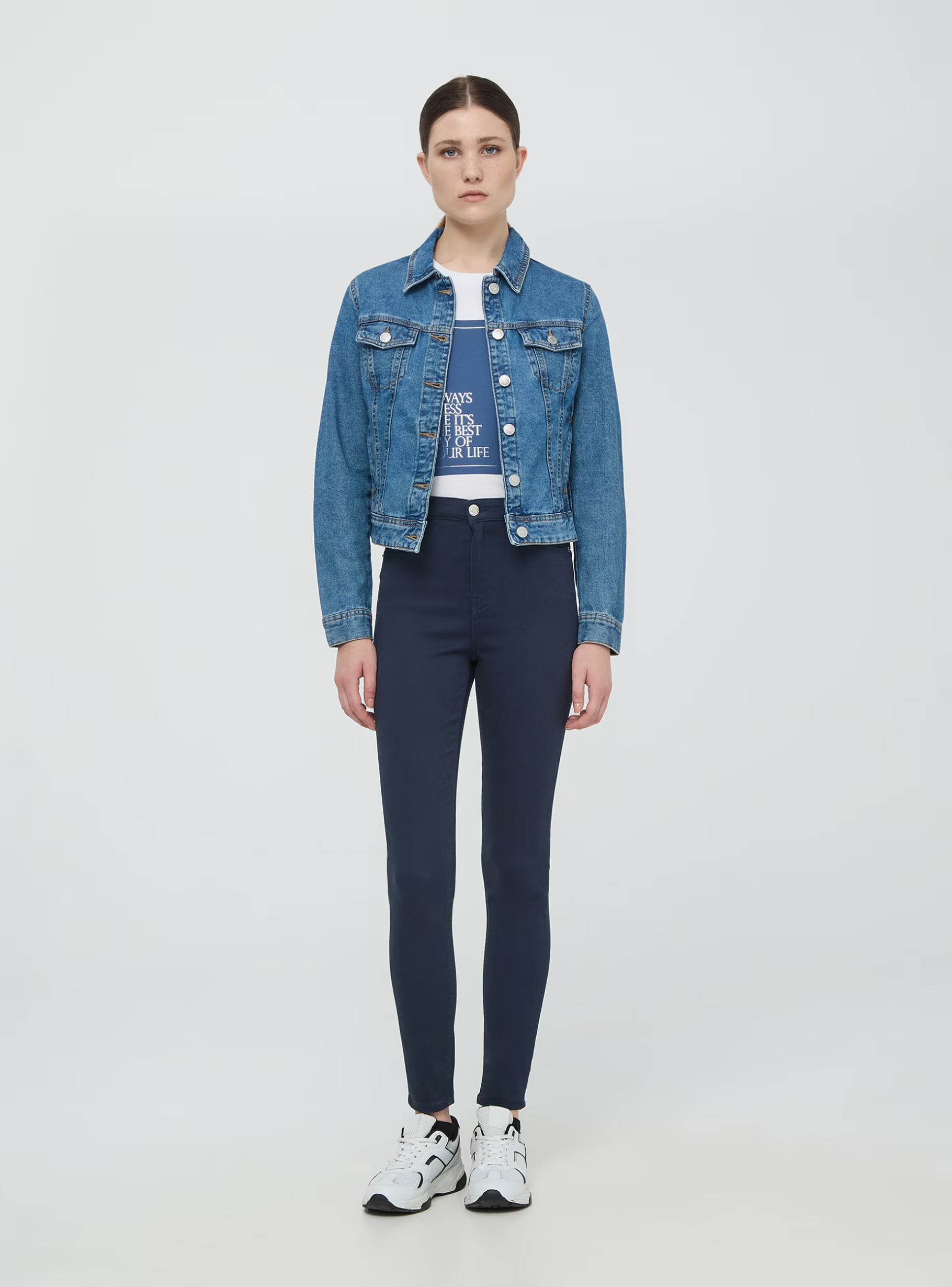 Aurélie™ | Pantalon skinny taille haute – Bleu foncé