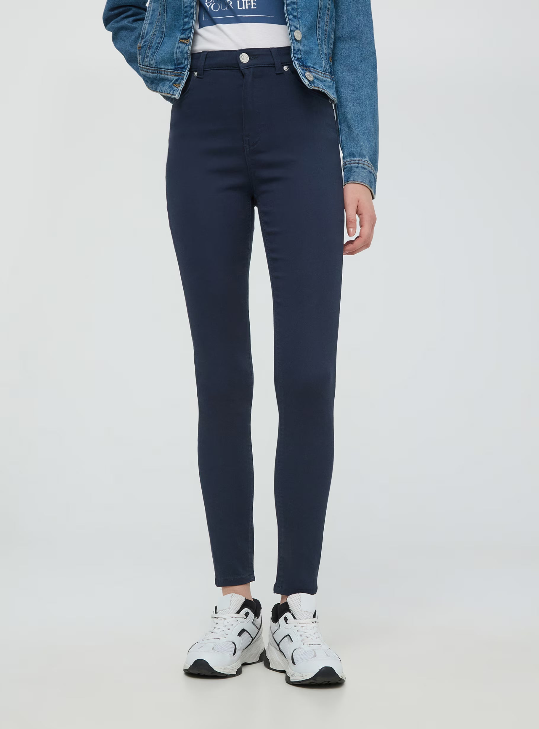 Aurélie™ | Pantalon skinny taille haute – Bleu foncé